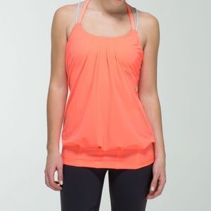 Lululemon flow and go tank in pop orange